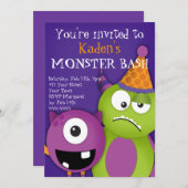 Monster-Bash-Geburtstagsparty Einladung (Vorne/Hinten)