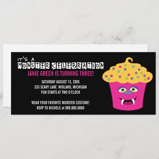 Monster Bash Geburtstagsparty Einladungen (Vorne/Hinten)