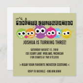 Monster Bash Geburtstagsparty Einladungen (Vorne/Hinten)