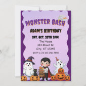 Monster Bash, Halloween birthday Einladung (Vorderseite)