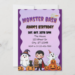 Monster Bash, Halloween-Geburtstag Einladung