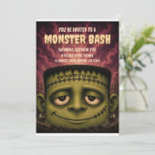 Monster Bash Halloween-Party-Einladung Einladung (Stehend Vorderseite)