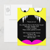 Monster Bash Halloween-Party Einladung (gelb) (Vorne/Hinten)