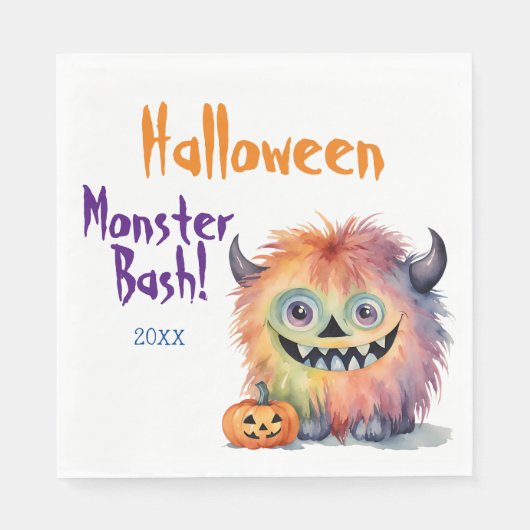 Monster Bash Halloween-Party Serviette (Vorderseite)