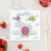 Monster Bash in Clouds Geburtstagspapiernapkin Serviette (Beispiel)