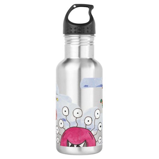 Monster Bash in Clouds Personalisierte Wasserflasc Edelstahlflasche (Vorderseite)