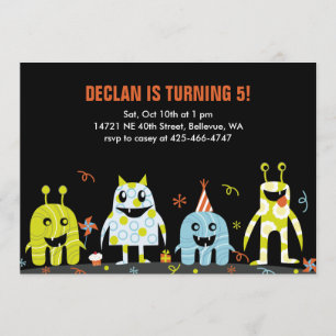 Monster Bash Kid's Geburtstagsparty Einladung