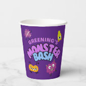 Monster Bash Party Cup Halloween Kindergeschirr Pappbecher (Rückseite)