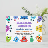 Monster Bash Party laden Einladung (Stehend Vorderseite)
