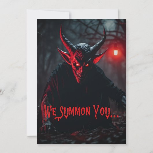 Monster Bash Red Mit Augen Crawling Devil Hallowee Einladung (Vorderseite)