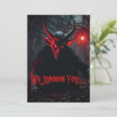 Monster Bash Red Mit Augen Crawling Devil Hallowee Einladung (Stehend Vorderseite)