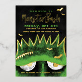 Monster Bash | Spooky Frankenstein Halloween-Party Folieneinladung (Vorderseite)