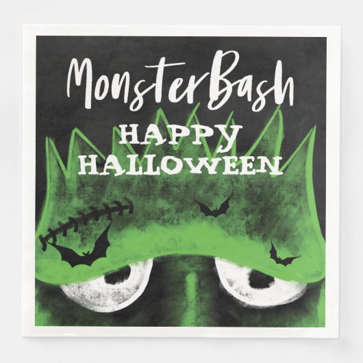 Monster Bash | Spooky Frankenstein Halloween-Party Serviette (Vorderseite)
