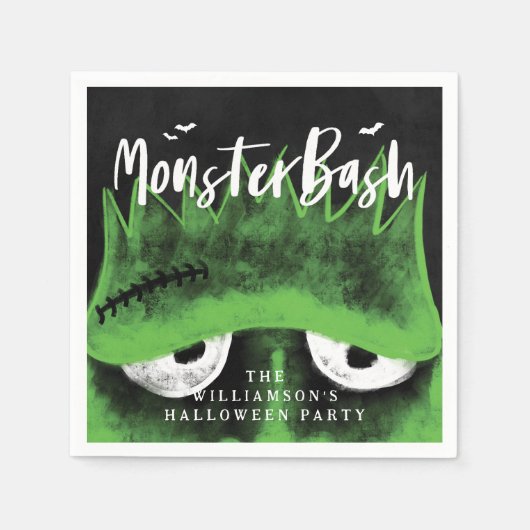 Monster Bash Spooky Frankenstein Halloween Party Serviette (Vorderseite)