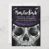 Monster Bash Spooky Skeleton Halloween Party Einladung (Vorderseite)