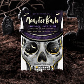 Monster Bash Spooky Skeleton Halloween Party Folieneinladung