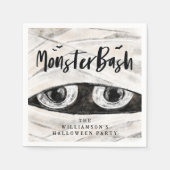 Monster Bash Spooky Wrapped Mummy Halloween Party Serviette (Vorderseite)