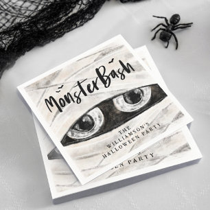 Monster Bash Spooky Wrapped Mummy Halloween-Party Serviette