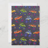 Monster Bash Truck Thema Kindergeburtstag Teil Einladung (Rückseite)