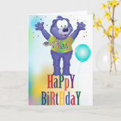 Monster Bear Kindergeburtstag Party Karte (Gelbe Blume)