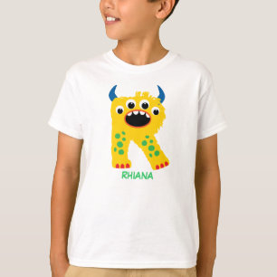 Monster beschriftet T - Shirt (Buchstaben R)