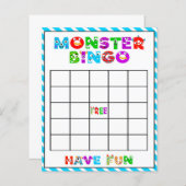 Monster Bingo - Baby-Dusche (Vorne/Hinten)