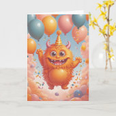 Monster Birthday Bash Karte (Gelbe Blume)