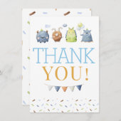 Monster Birthday Dankeschön Karte (Vorne/Hinten)