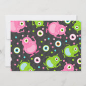 Monster Birthday Einladung Pink Monster Party (Rückseite)