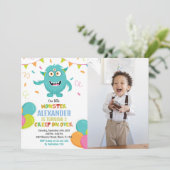 Monster Birthday Einladungen Ballons Fahnen Foto (Stehend Vorderseite)