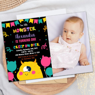 Monster Birthday Einladungen Ballons Fahnen Foto