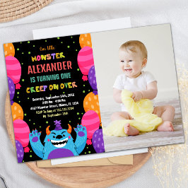 Monster Birthday Einladungen Farbballons Foto
