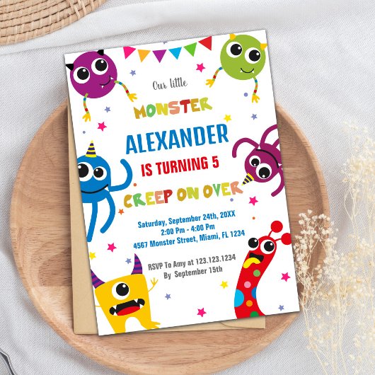 Monster Birthday Einladungen Farben