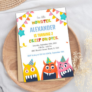 Monster Birthday Einladungen Farbflags