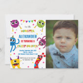 Monster Birthday Einladungen Foto (Vorderseite)