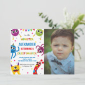 Monster Birthday Einladungen Foto (Stehend Vorderseite)