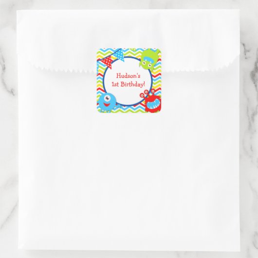Monster Birthday Favor Stickers (Tasche)