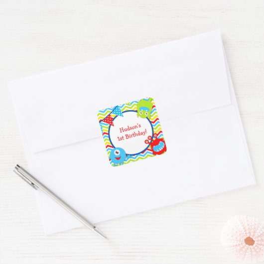 Monster Birthday Favor Stickers (Umschlag)