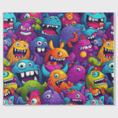 Monster Birthday Geschenkpapier (Flach)