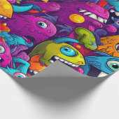 Monster Birthday Geschenkpapier (Ecke)