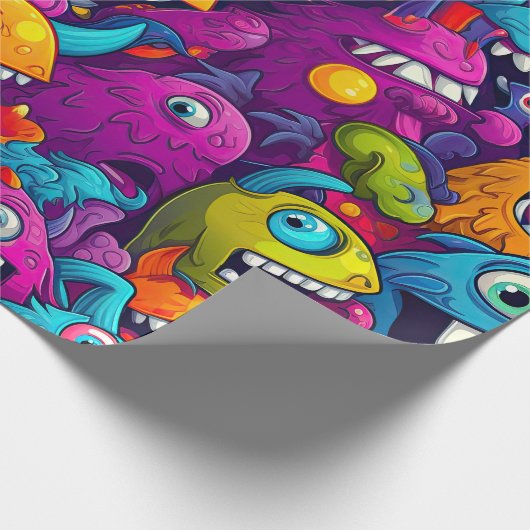 Monster Birthday Geschenkpapier (Ecke)