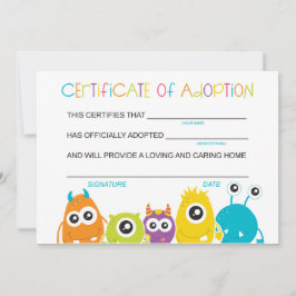 Monster Birthday Party Adoptierte eine Monster-Ado Dankeskarte