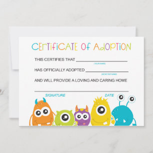 Monster Birthday Party Adoptierte eine Monster-Ado Dankeskarte