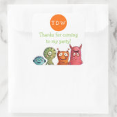 Monster Birthday Party Danke Stickers (Tasche)