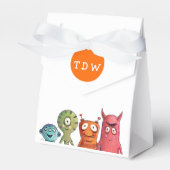 Monster Birthday Party Mit Monogramm Gefälligkeits Geschenkschachtel (Vorderseite)