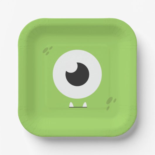 Monster Birthday Party Pappteller (Vorderseite)