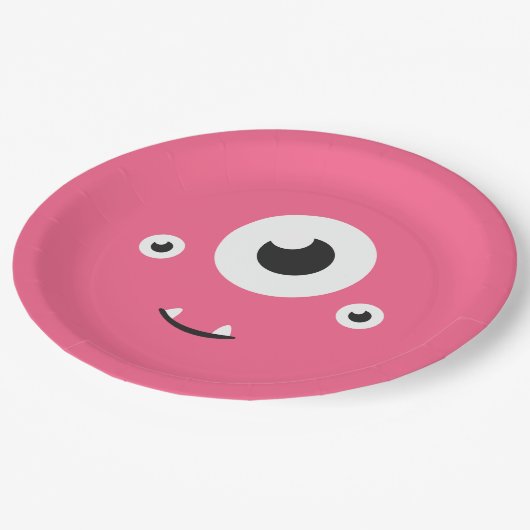 Monster Birthday Party Pappteller (Schrägansicht)