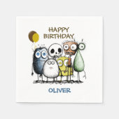 Monster Birthday Serviette (Vorderseite)