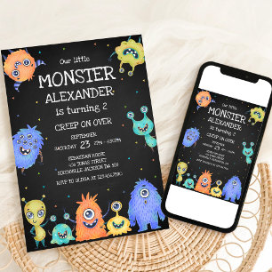 Monster Boy Geburtstagseinladung Einladung