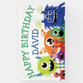 Monster Boy Geburtstagsparty Kleine Monster Banner (Vertikal)